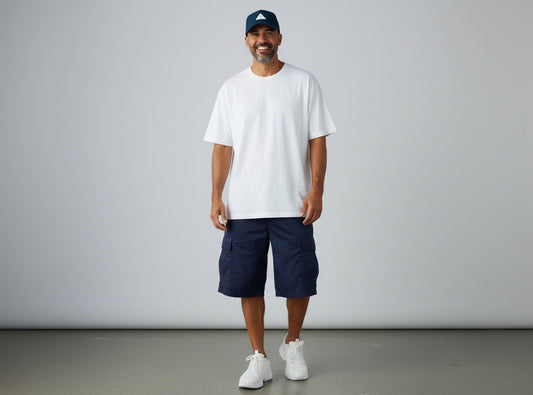 Premium Snapback Cap – Navy Blue | Matte White Logo