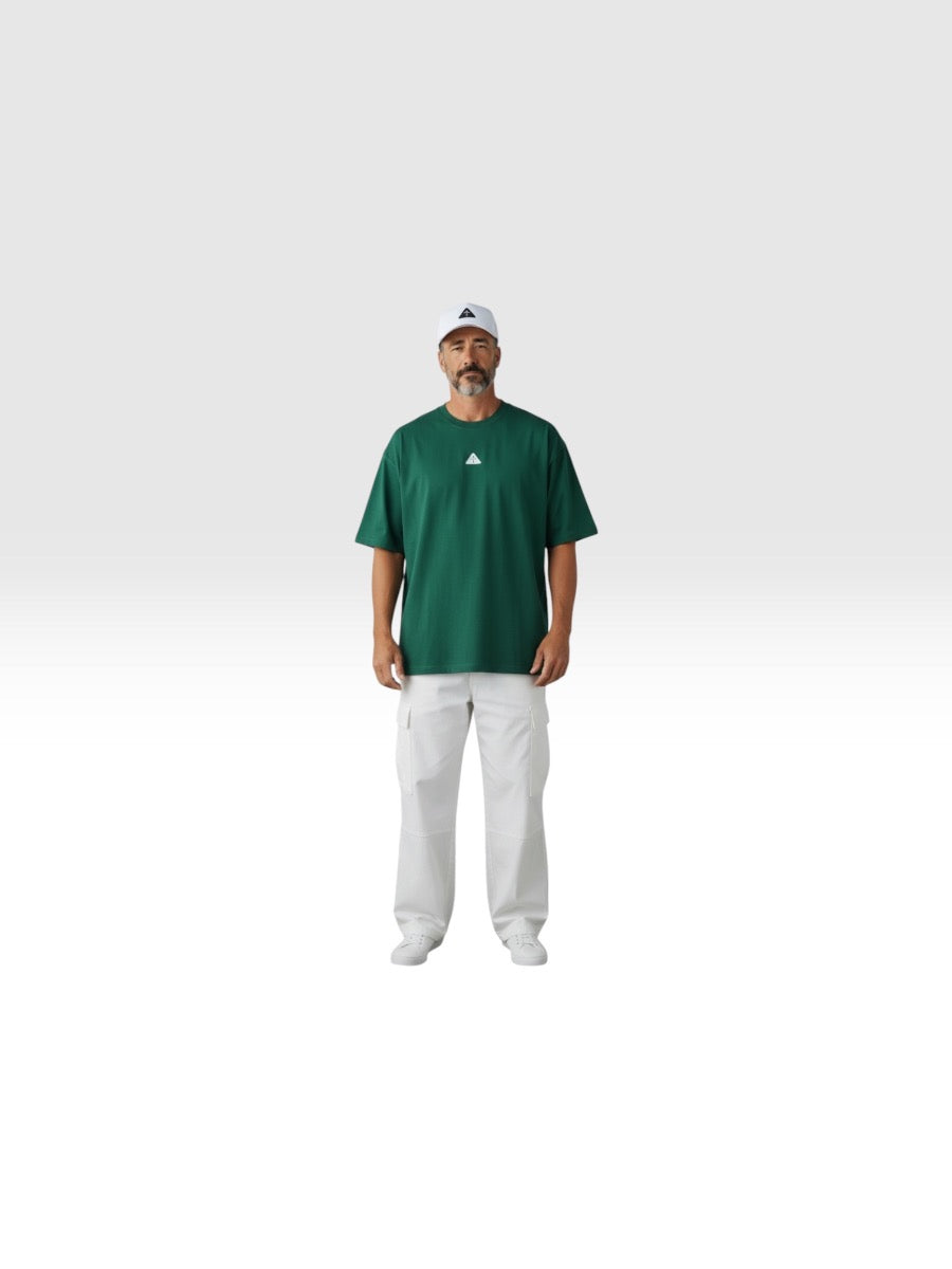 Green w/ White  - Premium Oversized Shirt – 100% Cotton | Luxury Cut & Finish
