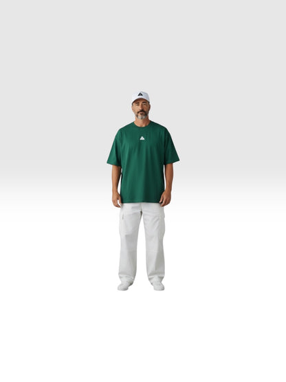 Green w/ White  - Premium Oversized Shirt – 100% Cotton | Luxury Cut & Finish