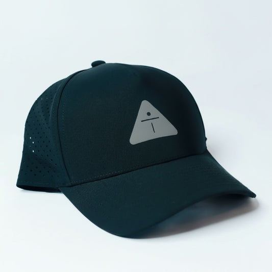 Premium Snapback Cap – Black | Matte Gray Logo