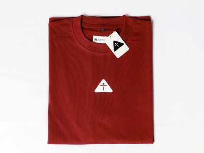 Red Wine w/ White Logo - Premium Oversized Shirt – 100% Cotton | Luxury Cut & Finish