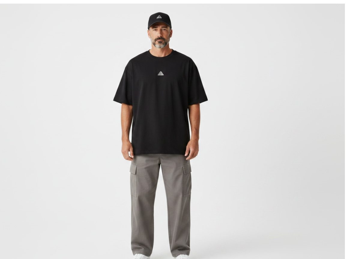 Black w/ Gray - Premium Oversized Shirt – 100% Cotton | Luxury Cut & Finish