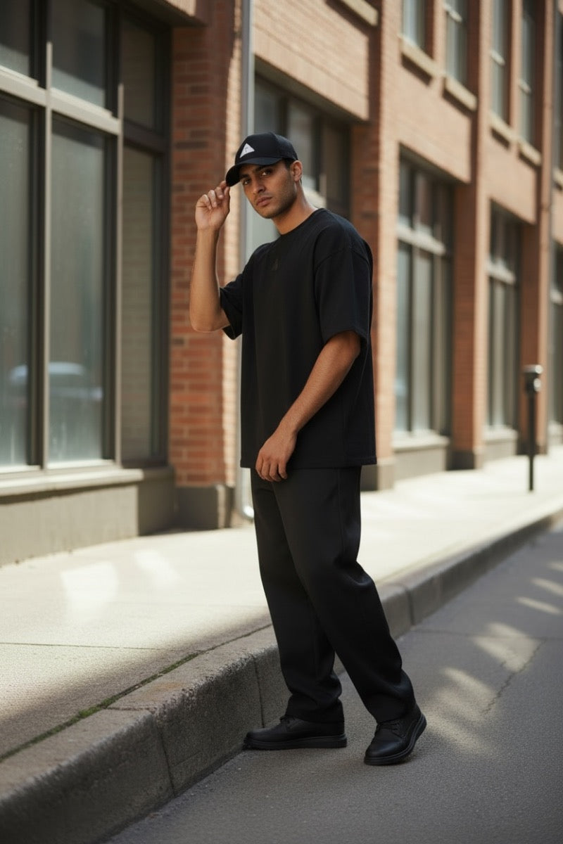 Black w/ Black Mate - Premium Oversized Shirt – 100% Cotton | Luxury Cut & Finish