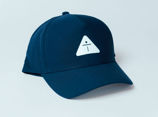 Premium Snapback Cap – Navy Blue | Matte White Logo
