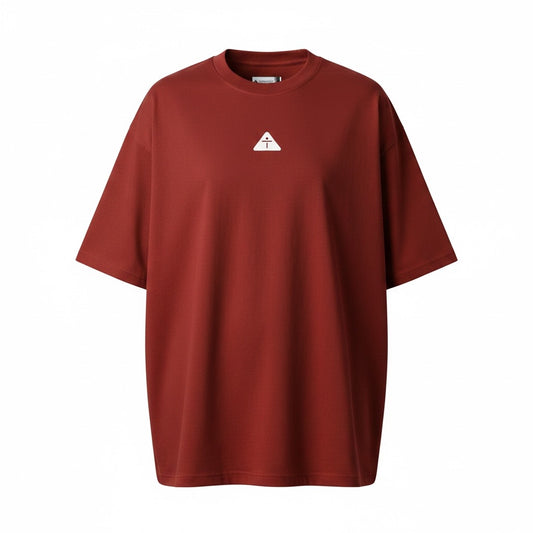 Red Wine w/ White Logo - Premium Oversized Shirt – 100% Cotton | Luxury Cut & Finish