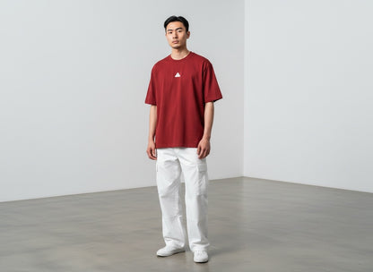 Red Wine w/ White Logo - Premium Oversized Shirt – 100% Cotton | Luxury Cut & Finish