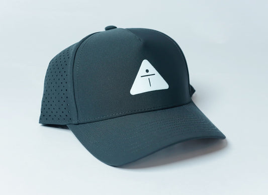 Premium Snapback Cap – Cement Gray | Matte White Logo